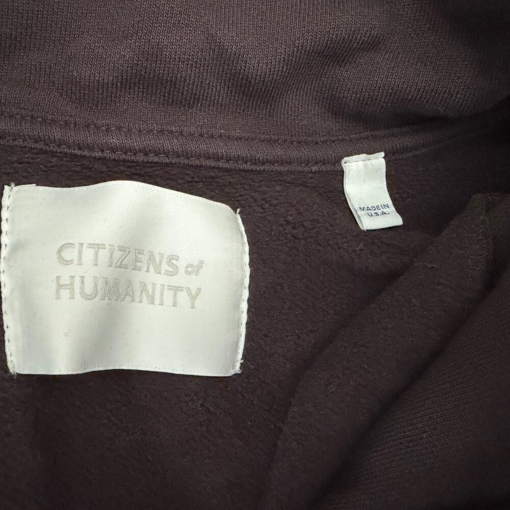 Citizens of Humanity Mirelle Funnel Neck Sweatshirt Top Dark Brown Sz S - Picture 7 of 9